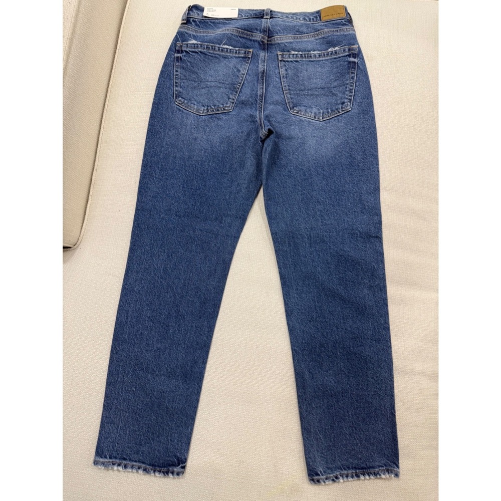 American Eagle Super High-Rise Straight Womens 2 Short Blue Frayed Hem NWT - Picture 6 of 9